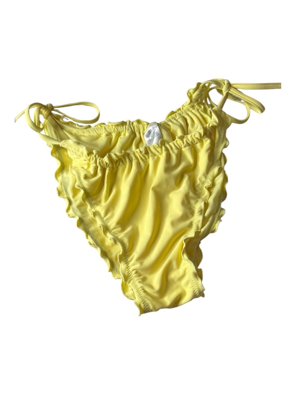 Wild Fable Ruffle Side Tie Bikini Swim Bottoms Yellow XL